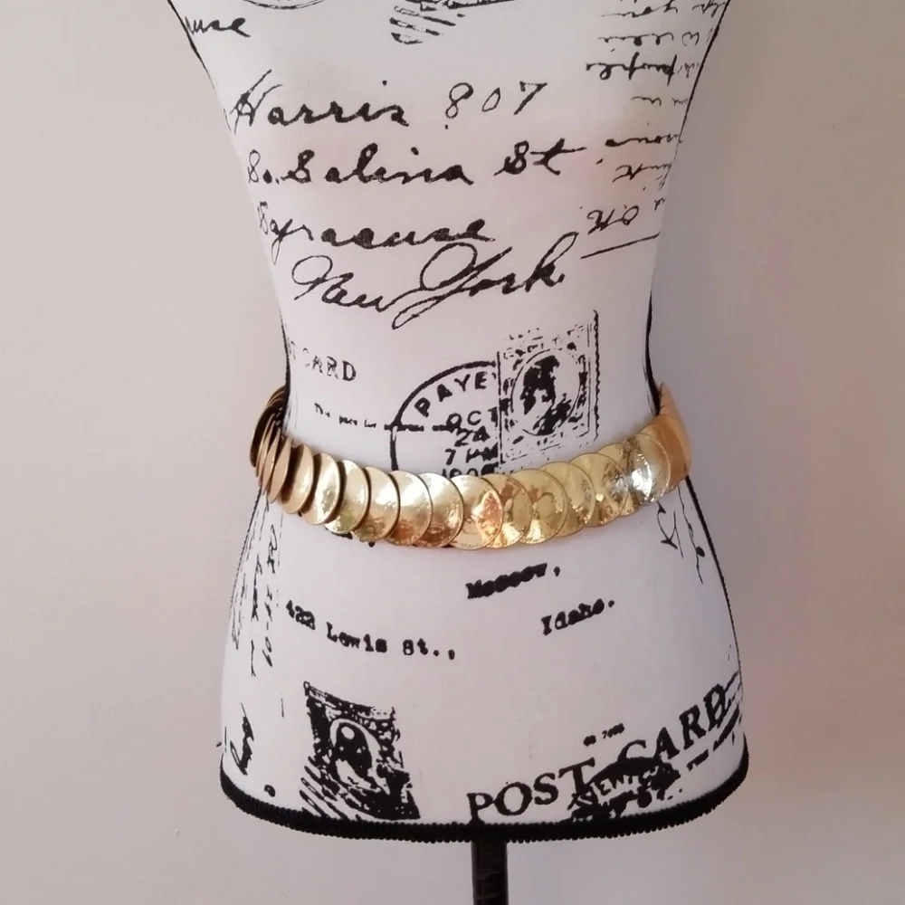 Vintage Gold-tone Discs strech bell